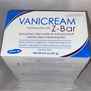 Z-Bar Medicated Cleansing Bar - White Vanicream Z Bar 3 - 3.5 Oz Bars New Sealed